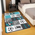thumbnail image 2 of Erosebridal Soccer Print Rugs For Bedroom 6'6" x 4'11", Football Lover Living Room Decor, Sports Patchwork Decor, Non Slip, 2 of 5