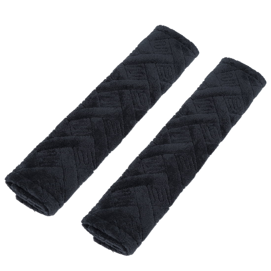 Unique Bargains 4 Pcs Plush Car Seat Belt Protector Shoulder Straps Black