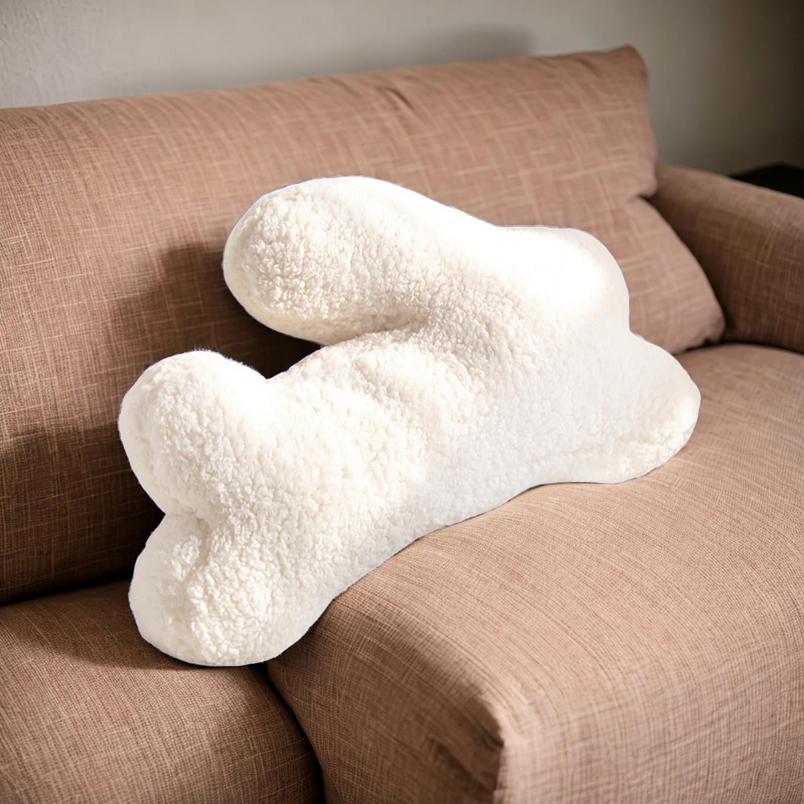 LeeQinersw Silhouette Rabbit Plush Toy Throw Pillow Stuffed Comfortable Super Soft for Kids White