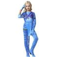 thumbnail image 5 of Kids Neytiri Cosplay Jumpsuit Halloween Aliens Bodysuit Outfit for 3-9T, 5 of 6