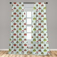 thumbnail image 5 of Ambesonne Owls Curtains, Christmas Time Pine Tree Birds, Pair of 28"x84", Multicolor, 5 of 5