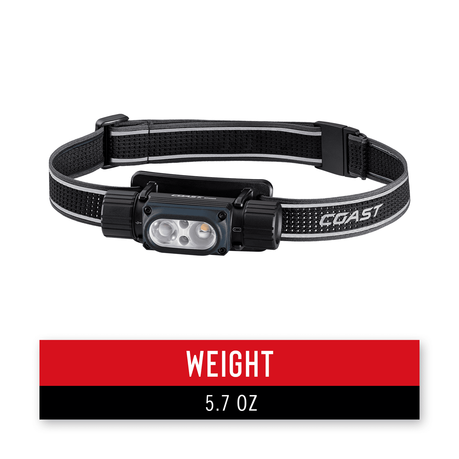 COAST WPH30R Waterproof Rechargeable Headlamp – 1000 Lumens, IP68, Dual Power, USB-C