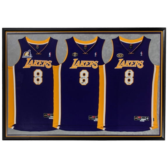 Kobe Bryant 3 Signed NBA Finals Los Angeles Lakers Jerseys Display UDA  Beckett