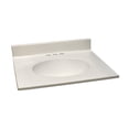 thumbnail image 1 of Bowery Hill Marble Single Bowl Vanity Top Solid Ivory Swirl 25Inch, 1 of 6