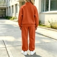 thumbnail image 5 of OGLCCG Girls Sweatsuit 2 Piece Sets Fall Fleece Hoodie and Wide Leg Sweatpants Set with Pockets Tracksuit Jogging Outfits(Orange,14-15 Years), 5 of 6