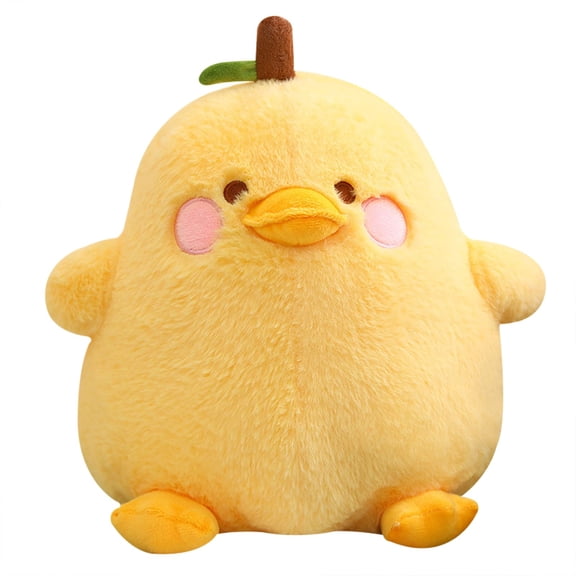 Konexial Cute Fruit Pear Duck Plush Pillow Duck Stuffed Animal Toy for Kids Yellow 8"