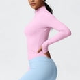 thumbnail image 5 of YUNAFFT Seamless High Neck Yoga Top for Women Long Sleeve Zipper Compression Fitness Shirt, 5 of 6