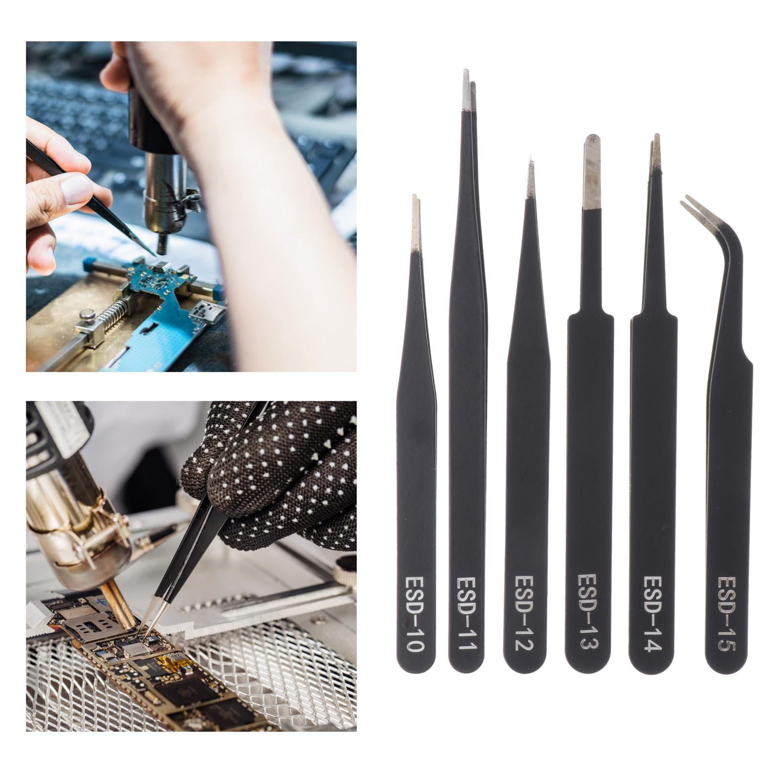 TOOYFUL 5x6Pcs Precision Tweezers Set Nail Decor Tweezers Precision Tweezers Set Blunt