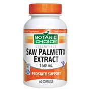Botanic Choice Saw Palmetto Extract 160 mg Prostate Dietary Supplement, 60 Softgels