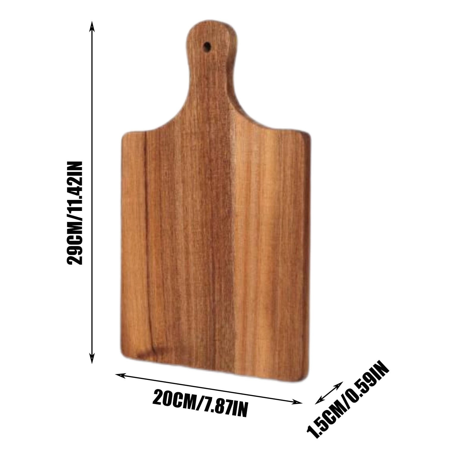Bxaolu 1Pc Wood Cutting Board with Handle 11.4 x 7.8 Inch Acacia Wooden Serving Kitchen Chopping Boards for Pizza, Bread, Cheese, Charcuterie, Fruit, Vegetables(Brown)