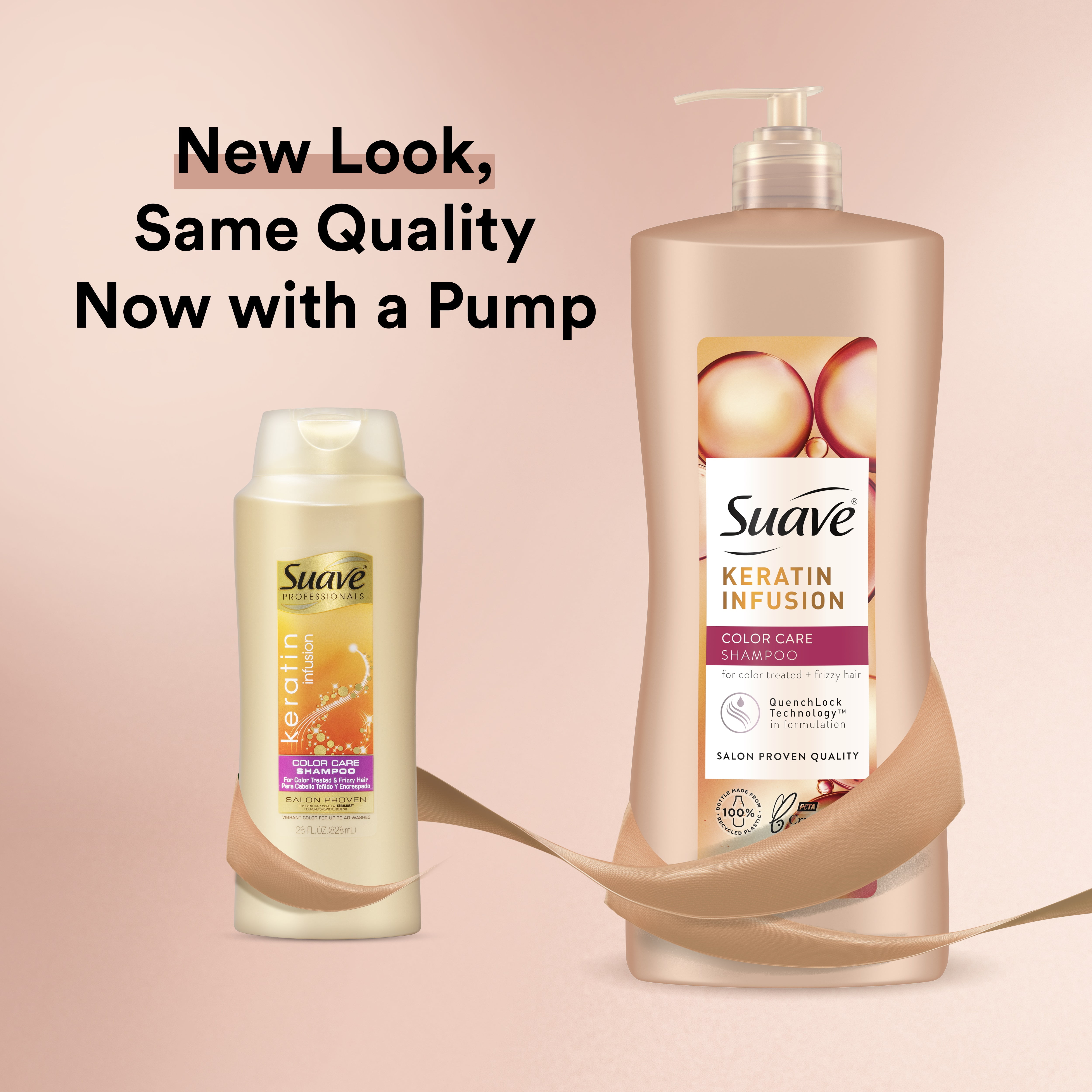 (4 pack) Suave Professionals Keratin Infusion Shampoo with Pump, Color Care, 28 fl oz