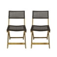 thumbnail image 2 of Noble House Hillside Wooden Foldable Patio Dining Side Chair in Teak (Set of 2), 2 of 11