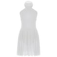 thumbnail image 3 of CHICTRY Lyrical Dance Dress for Girls Halter Rhinestone Tank Leotard Tulle Skirts Ballet Dancewear White 14, 3 of 7