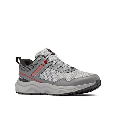 Columbia Men's Plateau Waterproof Hiking Shoe, Steam/Mountain Red, 12