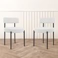 thumbnail image 3 of Boucle Upholstered Metal Side Chair, Set of 4, White, 3 of 8