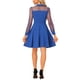 thumbnail image 3 of INSPIRE CHIC Vestido de fiesta con cuello plano de malla y mangas transparentes en azul real S, 3 of 5
