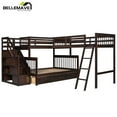 thumbnail image 5 of BELLEMAVE L-Shaped Bunk Beds Twin over Full Size, Kids Triple Bunk Bed with Storage Stairs, Ladder and Drawers, 3 Bed Bunk Beds for Kids,Boys and Girls(Espresso), 5 of 12