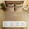 thumbnail image 4 of Couture Charm Hotel Luxury 500-TC Peruvian Pima Cotton Queen Size 4-Pcs Sheet Set Fits Upto 14-18" Deep Pocket (Solid, Taupe), 4 of 4