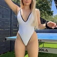 thumbnail image 6 of MSJUHEG One Piece Swimsuit Women,White One Piece Swimsuits for Women,Bathing Suit One Piece,Three Point Strap Surfing Swimsuit,One Piece Body Suits for Womens,Bathing Suit for Women Tankini White L, 6 of 8