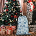 thumbnail image 5 of Christmas Bags Drawstring,Blue Christmas Snowflake Pattern Large Xmas Christmas Gift Bags,Reusable for Xmas and New Year Party Favors and Supplies,27.6" X 19.7", 5 of 6