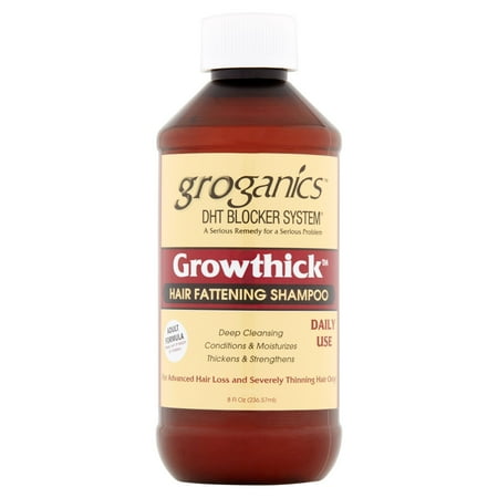 Groganics™ DHT Blocker System® Growthick™ Hair Fattening Shampoo 8 fl. oz. (Best Hair Care Products For Fine Frizzy Hair)