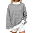 thumbnail image 2 of BRGZLK Mock Neck Sweatshirt for Womens Trendy Novel Striped Soft Comfortable Warm Long Sleeve Tops 2026 Fashion Fall Winter Outfits Black XL, 2 of 7