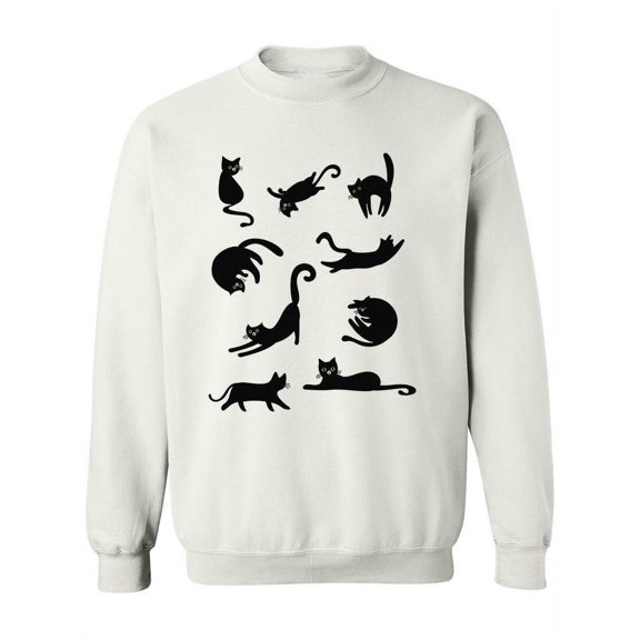 Set Of Black Cats Design Sweatshirt Women -Image by Shutterstock, Female Medium