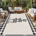 thumbnail image 3 of Outdoor Rug 5x7 ft Vintage Farmhouse Animals Waterproof Outdoor Patio Rug Mat Non Slip Outside Area Rugs Carpet for RV,Camping,Porch,Deck,Pool,Balconybackyard,Black White Plaid Cow Pig Chicken, 3 of 9