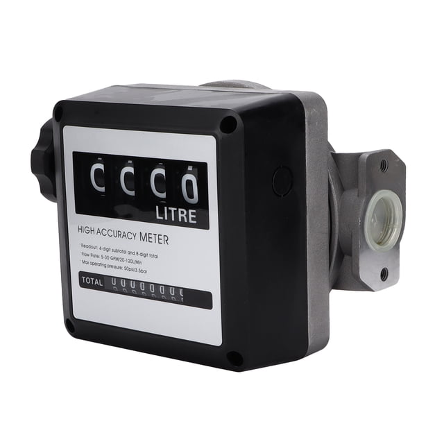 Medidor De Flujo De Combustible, 5-30GPM 20-120L Medidor De Combustible De Gasolina Medidor De Galones De Transferencia De Combustible Flujo De Combustible De 4 Dígitos Para Uso