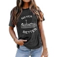 thumbnail image 5 of VILOVE Women Halloween Shirt Funny Skeleton Graphic Never Better Letter Print T-Shirt Spooky Season Tee Tops, 5 of 6