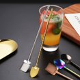 thumbnail image 2 of Stainless Steel Shovel Shape Straw Spoons, 2-in-1 Drinking Straws Stirring Spoon for Coffee Cocktail Ice Cream(Point,Silver), 2 of 5