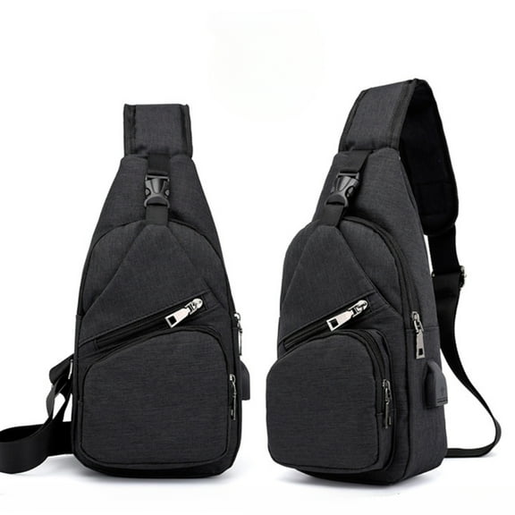ATJIA Sling Backpack for Men Women Anti Theft Crossbody Shoulder Chest Bag with USB Charging Port