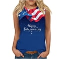 thumbnail image 2 of Fartey American Flag Sleeveless Shirts for Women Plus Size Independence Day Crew Neck Tank Tops Funny Letter Printed Tees Independence Day Tunic Tanks Blue S, 2 of 5