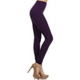 thumbnail image 2 of Lady's Seamless Fleece Leggings Workout Running Full Length Pants, Purple, Plus, 2 of 6