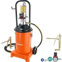 KFFKFF Lubrication Pump, 3 Gallon 12L, Pneumatic Grease Pump with 13 ft Pressure Hose and Grease Gun, Air Powered Grease Drum Pump with Wheels, Mobile Grease Pump with 50:1 Pressure Ratio
