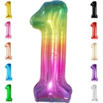 KatchOn, Giant, Jelly Number 1 Balloons - 40 Inch | Tie Dye Balloons | Neon Number Balloons, Rainbow 1st Birthday Decorations Girl