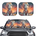 thumbnail image 2 of Honeii Starry Sky Cute Horse Print Foldable Car Sun Shade for Windshield, 2-Piece UV Protection Shade, Protects Car Interior, Ideal for Cars, Trucks, SUVs-Large, 2 of 6
