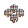 thumbnail image 7 of 15 Inch Round Placemats Set of 4, Christmas Snowman Non Slip Heat Insulation PP Table Mats, Black White Plaid Snowflake Pine Tree Washable Place Mats for Kitchen Dining Party Table Decor, 7 of 7