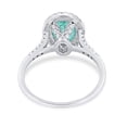 thumbnail image 3 of Art Deco Oval Ring Paraiba Tourmaline CZ 925 Sterling Silver Size 9, 3 of 5