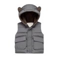 thumbnail image 2 of Hicidod Toddler Down Vest Cute Bear Ears Hooded Zipper Warm Baby Jacket Fleece Lined Windproof Puffer Vests for Winter Fall Spring, 2 of 6