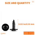 thumbnail image 2 of Tornillos para madera TPOHH #8 x 16 mm, acero endurecido, 350 unidades, negros, 2 of 9