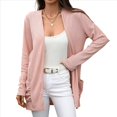 thumbnail image 3 of Suéter de Punto con Capucha y Mangas Largas Abiertas para Mujer 2025, Prenda Exterior Tipo Cárdigan Rosa XXL, 3 of 10
