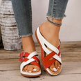 thumbnail image 6 of Women's Orthopedic Adjustable Strap Sandals Comfort Soft Sole Fashion Flat Womens Sandals with Arch Support Red 6(37), 6 of 9