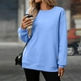 thumbnail image 5 of WTXUE Pullover Crewneck Sweatshirt for Womens Plus Size Sweatshirts Casual Pullover Long Sleeve Shirts Soft Comfy Loose Fit Top Tunic Sweatshirts Lightweight Sweatshirt Sky Blue Xl, 5 of 8