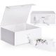 thumbnail image 1 of Plegable Magnética Caja de Regalo con Cinta, Caja de Regalo con Lazo de Satén para Boda, Embalaje, Regalo, Cumpleaños, Navidad, Fiesta (Blanco), 1 of 4
