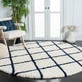 thumbnail image 2 of SAFAVIEH Hudson Jackson Trellis Shag Runner Rug, Ivory/Navy, 2'3" x 8', 2 of 9