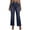 Navy, variant on Tnhcen Women's Plus Size Mock Button High Waist Wide Leg Jeans High Elasticity Flare Pants, Loose Fit Tummy Control Stretchy Denim Look Pants S - 2XL