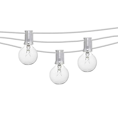 Mr Beams 5W G40 Bulb Incandescent Weatherproof Indoor/Outdoor String Lights, 100 feet, White
