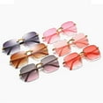 thumbnail image 3 of 2023 New Rimless Women's Sunglasses Fashion Gradient Lenses Sun glasses Lady Vintage Alloy Legs Classic Designer Shades UV400, 3 of 9