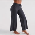 thumbnail image 6 of LYMAYTER Casual Pants for Women's Wide Leg Yoga Sweatpants High Waisted Loose Cozy Casual with Pockets‌, 6 of 7